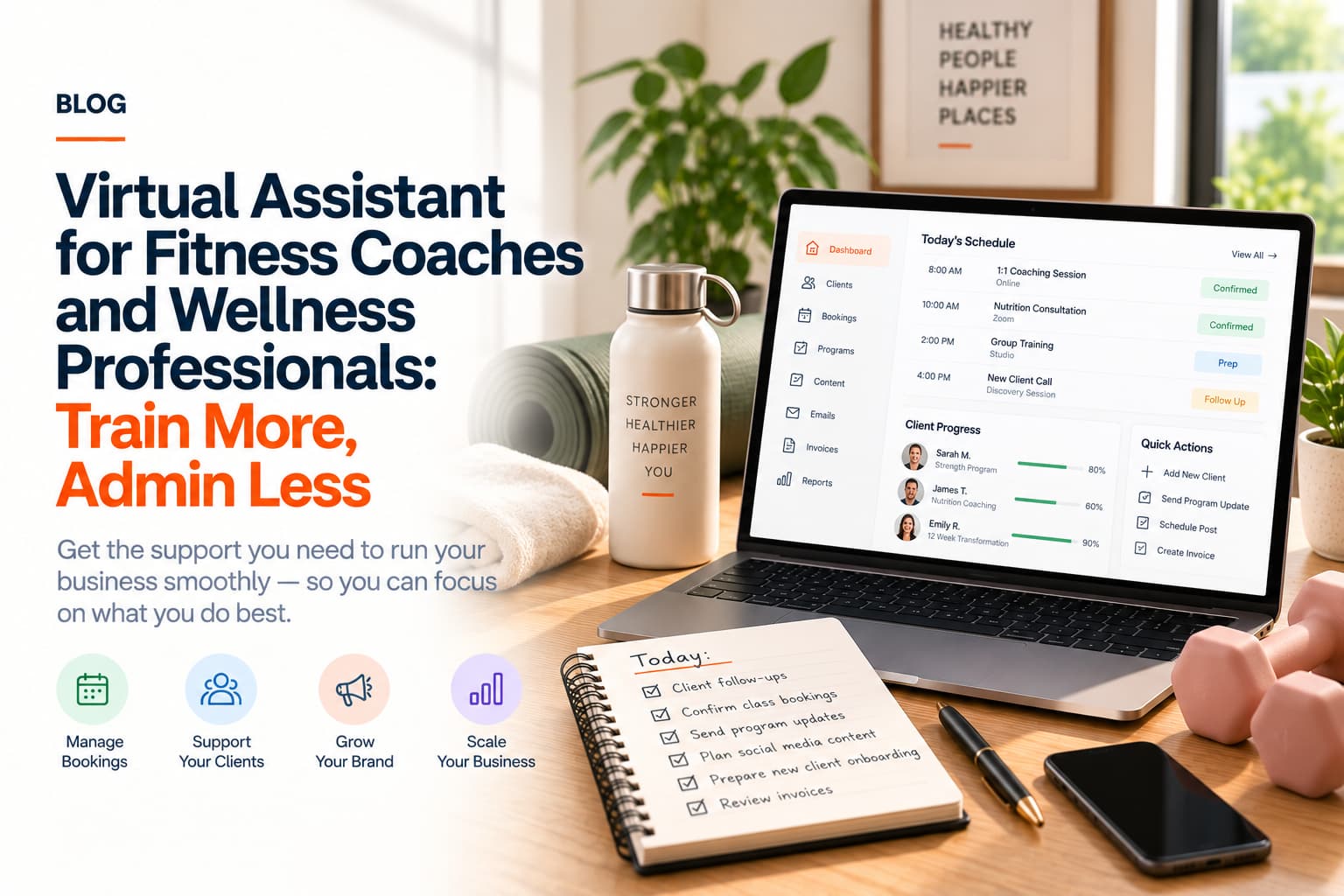 Virtual Assistant for Fitness Coaches and Wellness Professionals: Train More, Admin Less